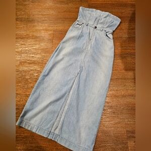 Free People Denim Look Strapless Dress Size 0 2000s